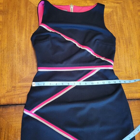 Muse Black Dress with Pink & Beige Ribbon Detail - Picture 13 of 13